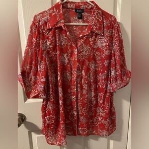 RQT Red Floral Women's Top